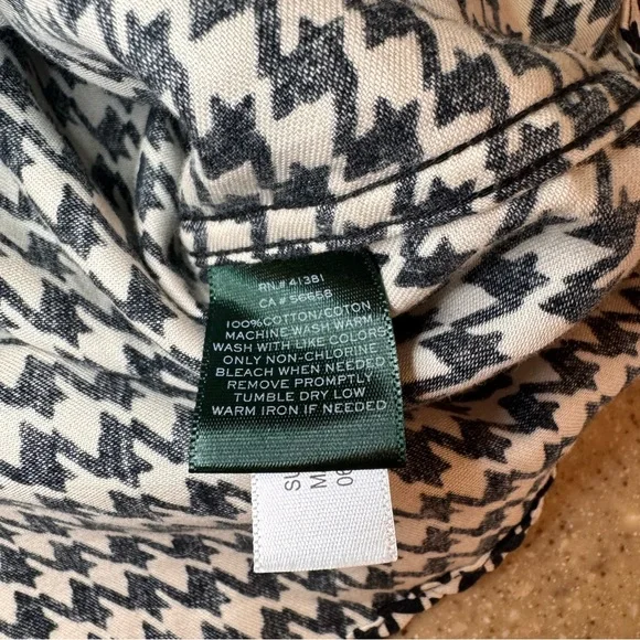 Lauren Ralph Lauren Black and White Button Down Shirt medium - Picture 6 of 8